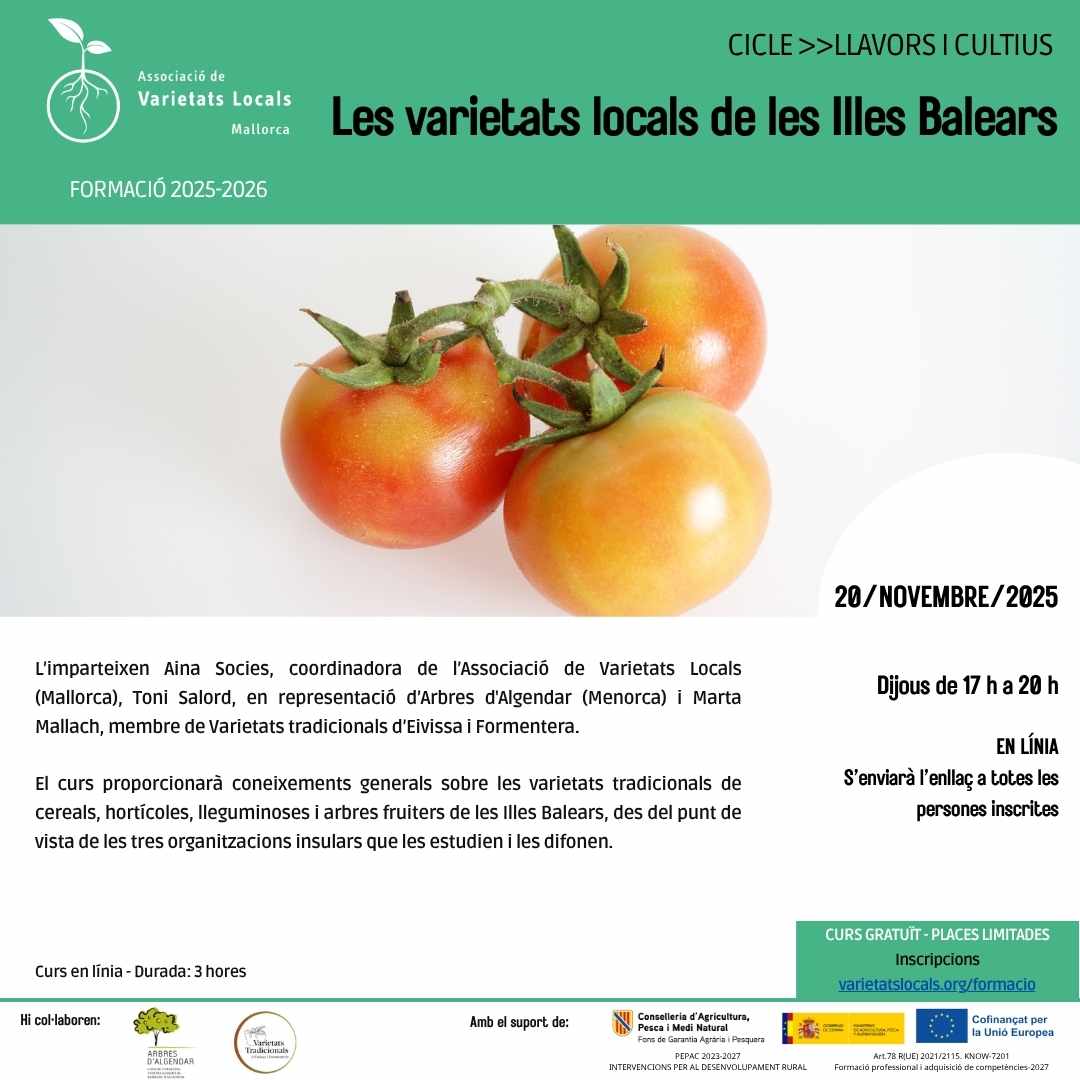 Formación - Variedades Locales 02 cartell curs varietats locals Illes Balears nov25 1