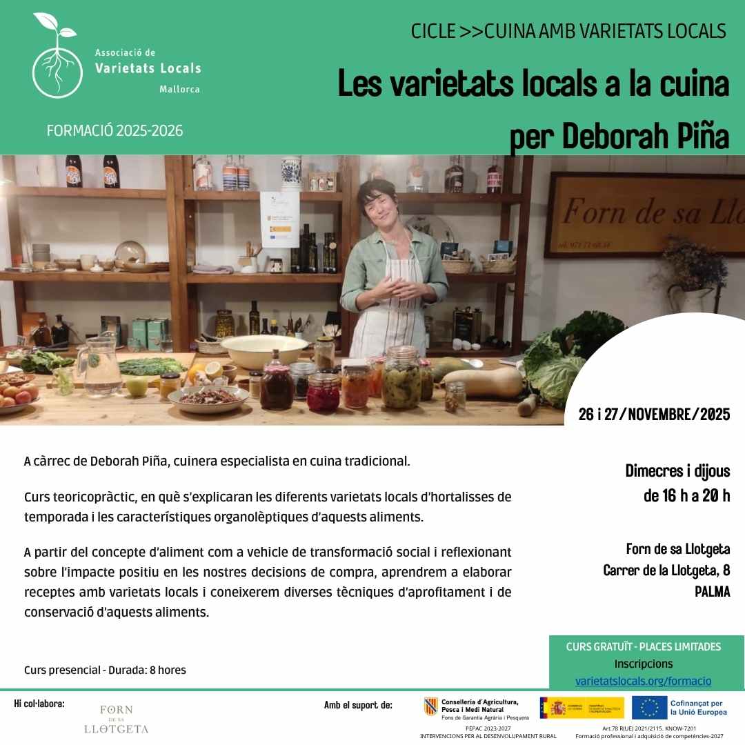 Formació - Varietats Locals 04 cartell curs cuina Debora nov25