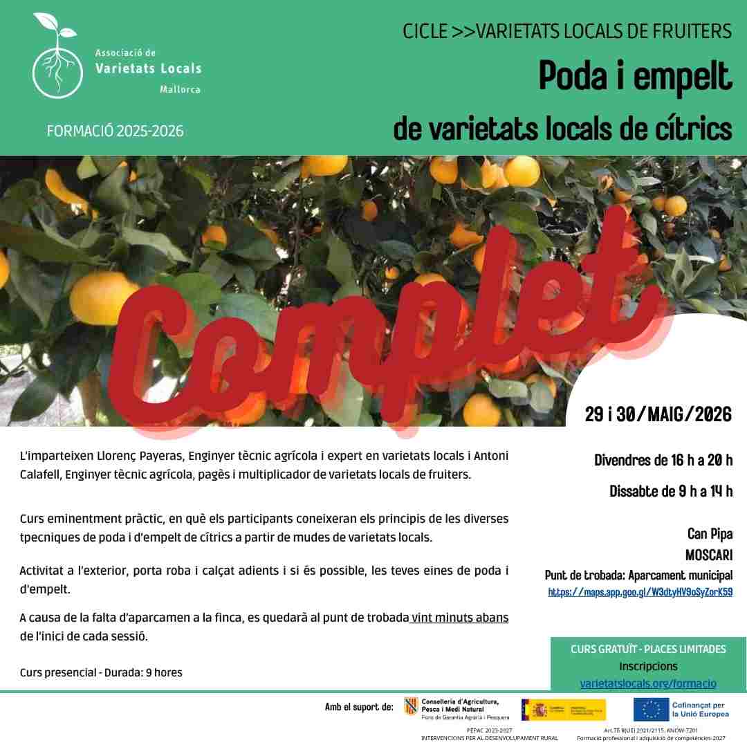 40 cartel curso injerto cítricos mai26